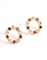 Red Open Circle Stud Earrings - link has visual effect only