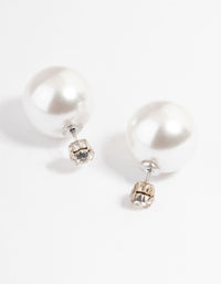 Silver Pearl & Diamante Sandwich Earrings - link has visual effect only
