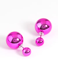 Purple Coated Metalic Sandwich Earrings - link has visual effect only