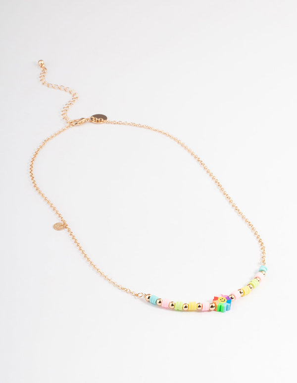 Gold Happy Flower Necklace