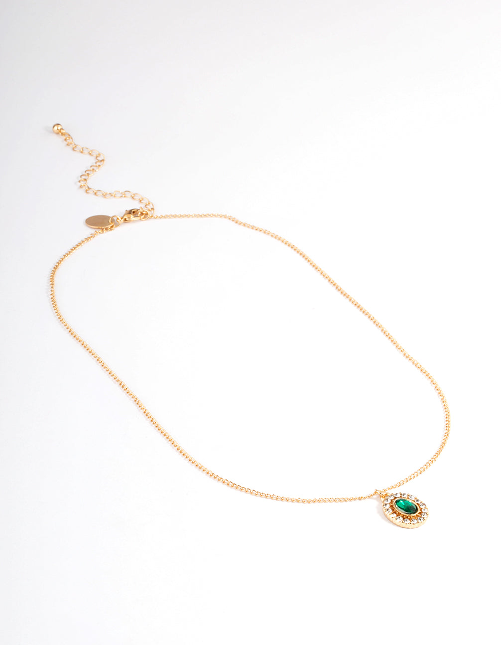 Gold Oval Set Stone Necklace