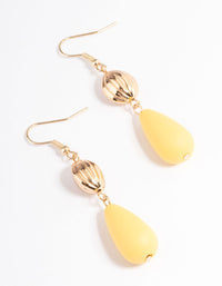 Yellow Large Coated Bead Drop Earrings - link has visual effect only