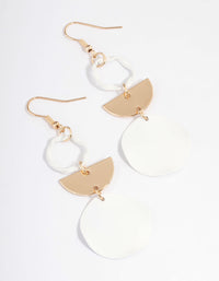 White Open Twist Drop Earrings - link has visual effect only