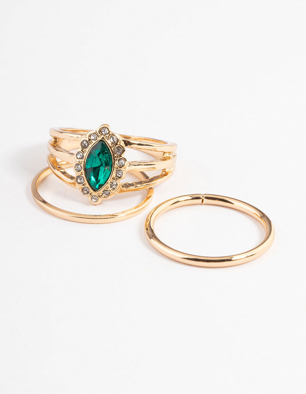 Gold Marquise Stone Set 4-Pack Ring