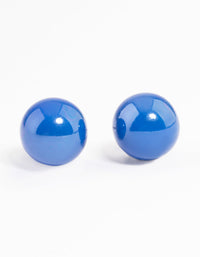 Blue Shiny Ball Stud Earrings - link has visual effect only