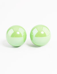 Green Shiny Ball Stud Earrings - link has visual effect only