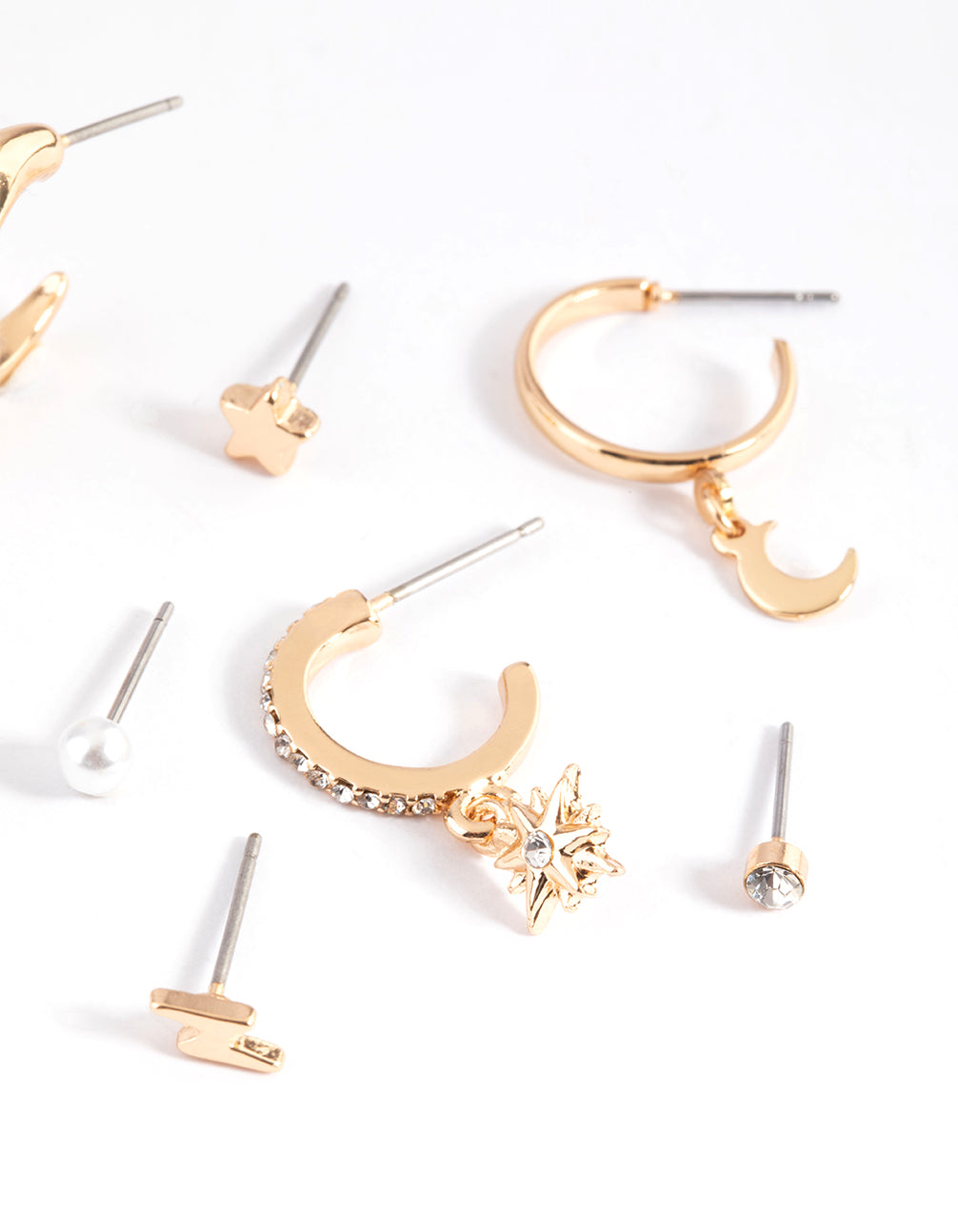 Gold Classic Celestial Stack Earrings