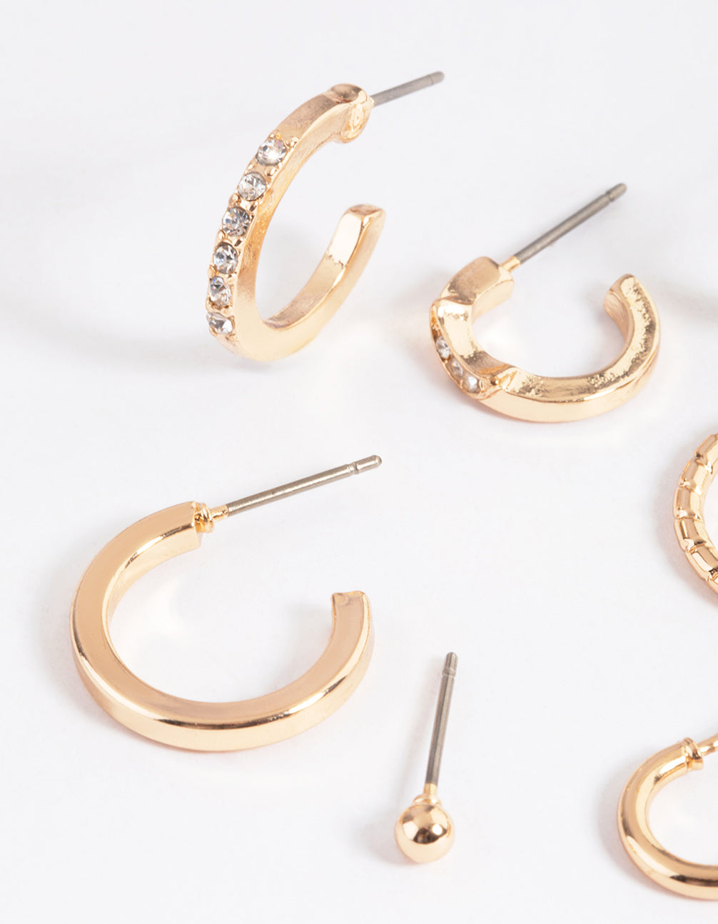 Gold Classic Celestial Hoop Stack Earrings