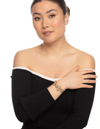 Gold Multi Flower Cupchain Wrist Cuff - link has visual effect only