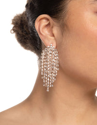 Rose Gold Diamante Fireworks Cupchain Earrings - link has visual effect only