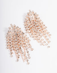 Rose Gold Diamante Fireworks Cupchain Earrings - link has visual effect only