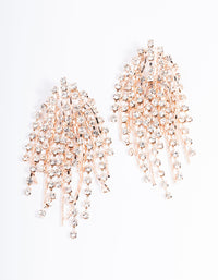 Rose Gold Diamante Fireworks Cupchain Earrings - link has visual effect only