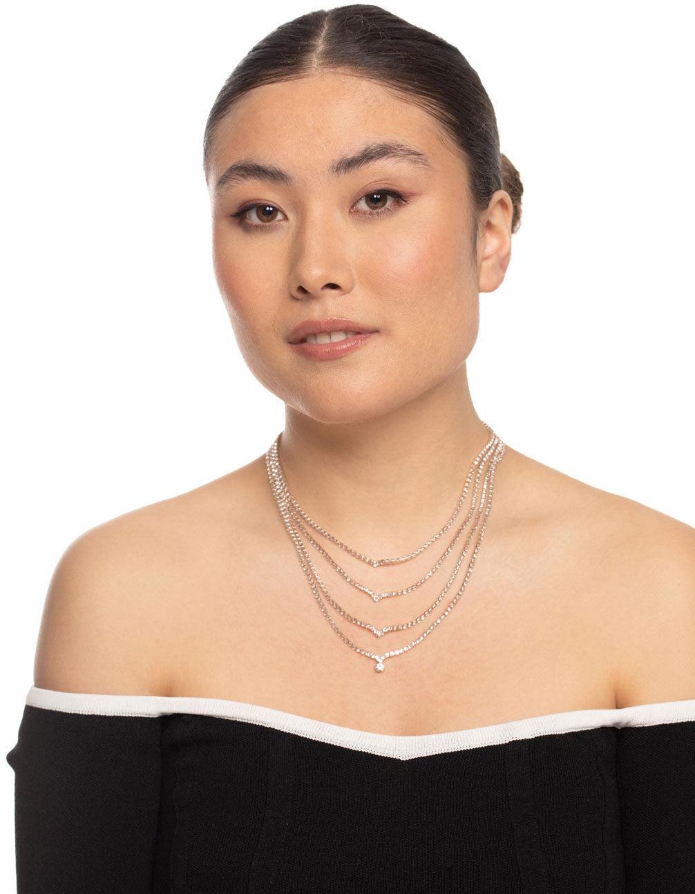 Rose Gold Layer Cupchain Teardrop Necklace