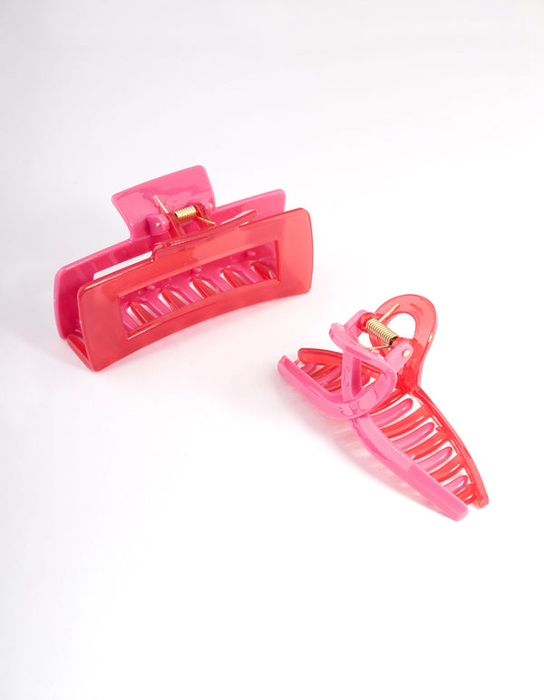 Pink Plastic Two Tone Claw Pack
