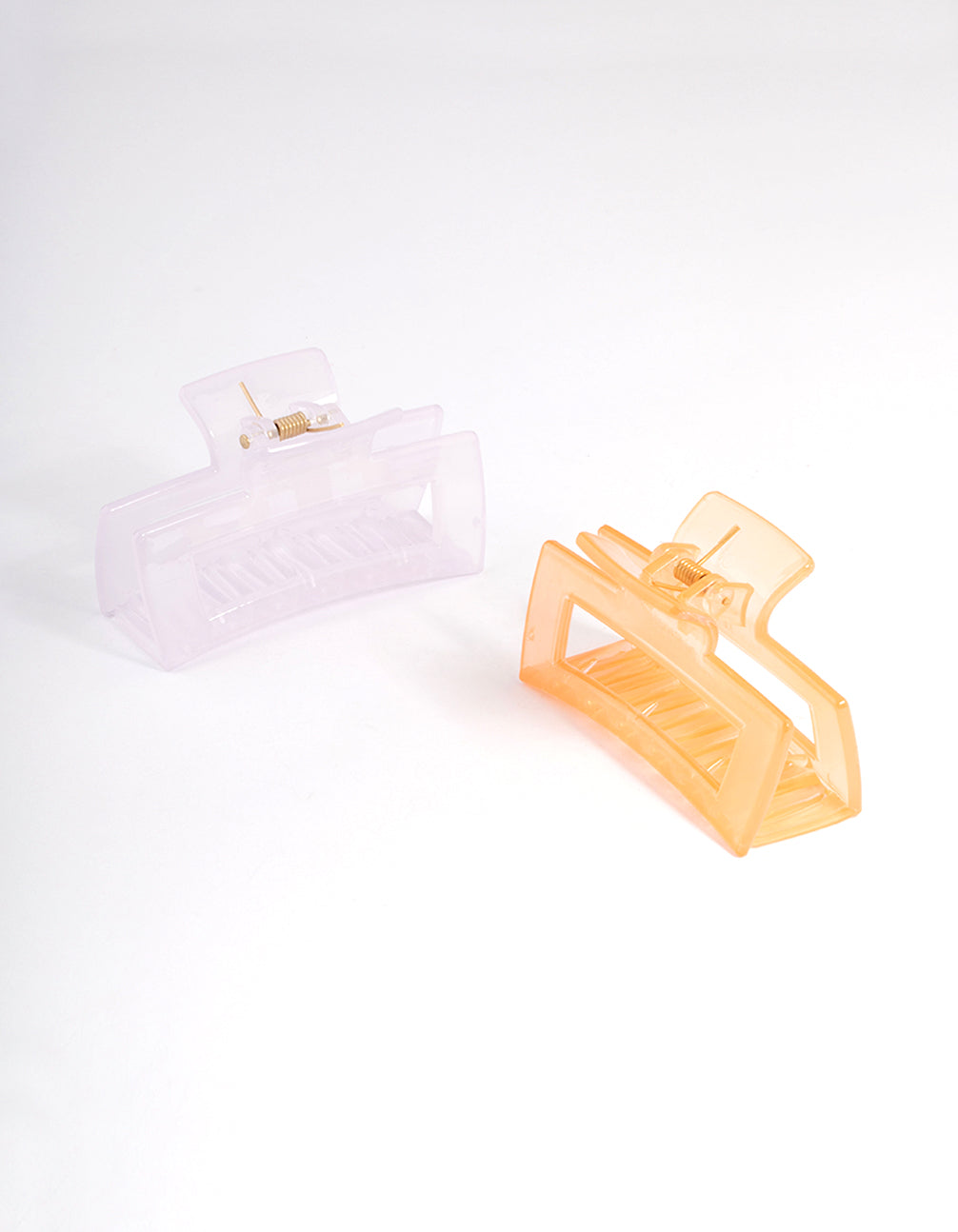 Lilac Cut Out Rectangle Hair Claw Clip Pack