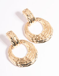 Gold Stamped Door Knocker Earrings - link has visual effect only