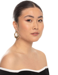 Gold Stamped Door Knocker Earrings - link has visual effect only