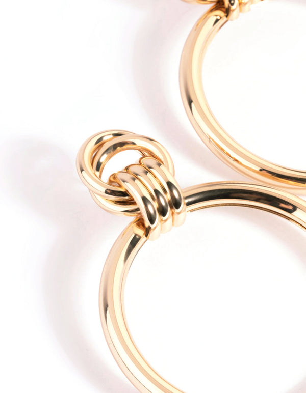 Gold Large Door Knocker Earrings