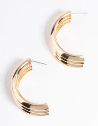 Gold Trio Drop Stud Earrings - link has visual effect only