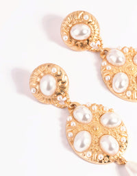 Pearl Statement Drop Earrings - link has visual effect only