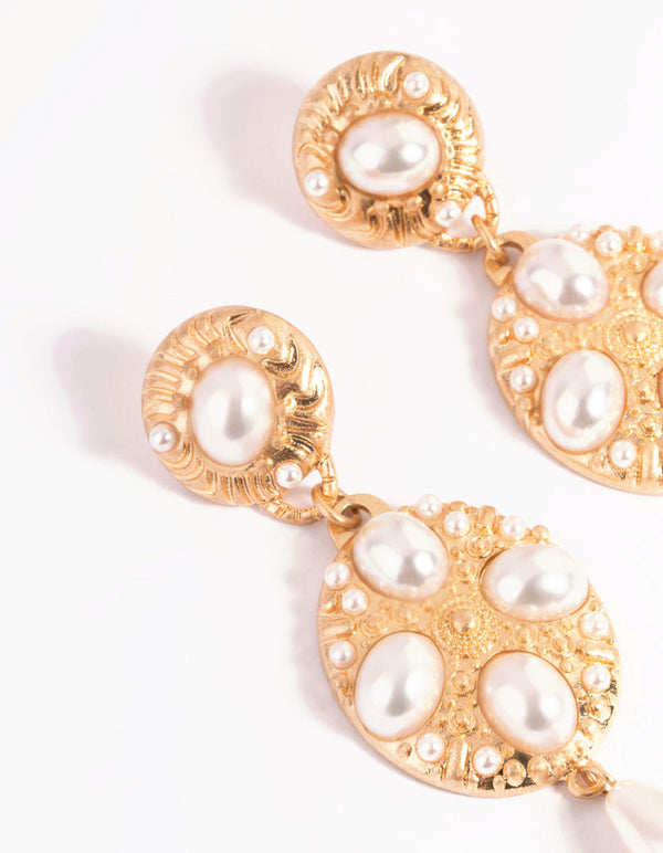 Pearl Statement Drop Earrings