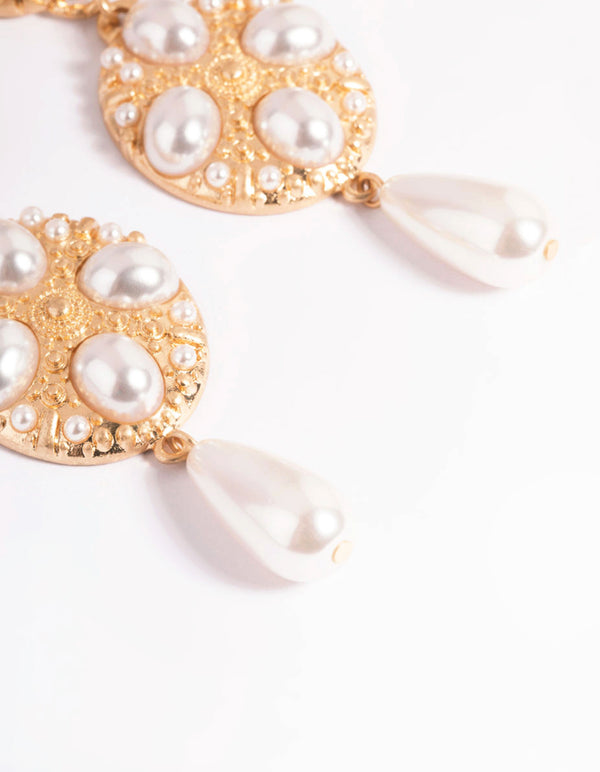 Pearl Statement Drop Earrings