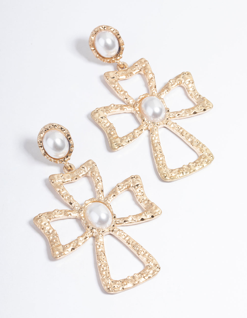 Gold Statement Cross Earrings