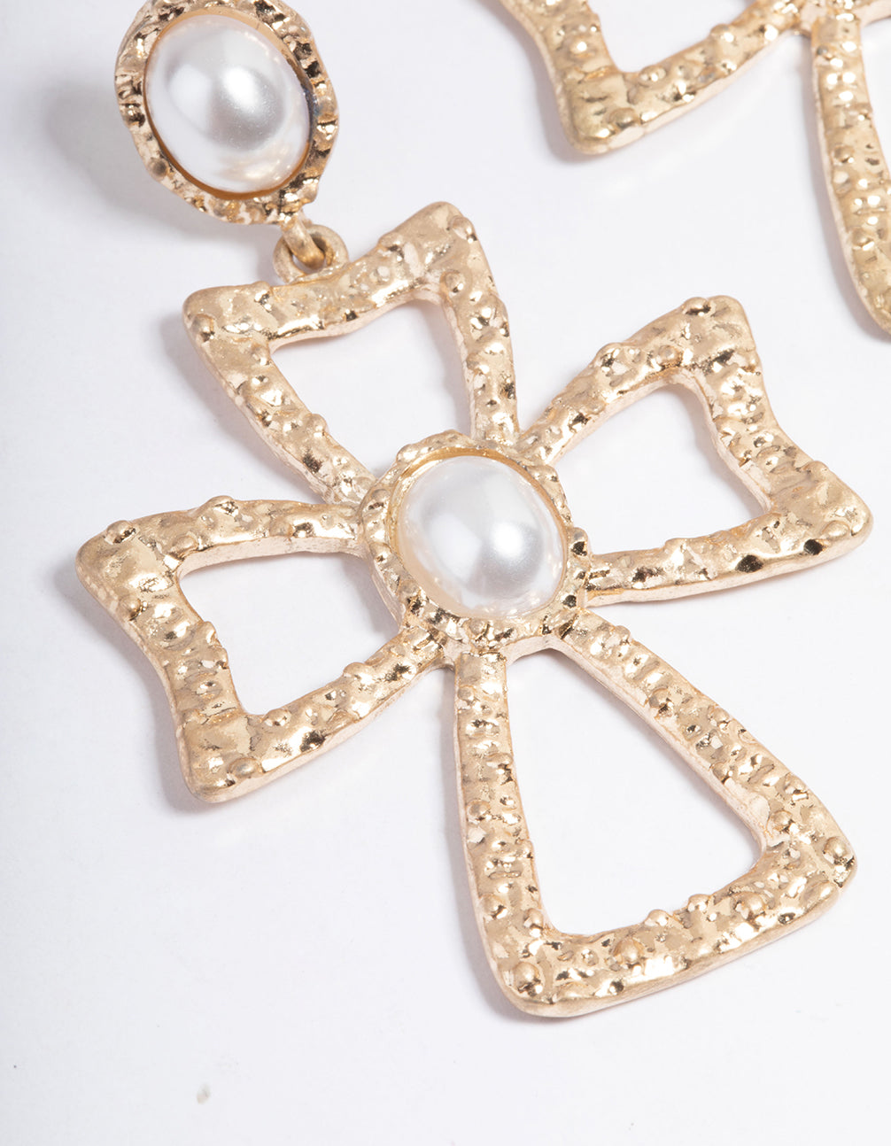 Gold Statement Cross Earrings
