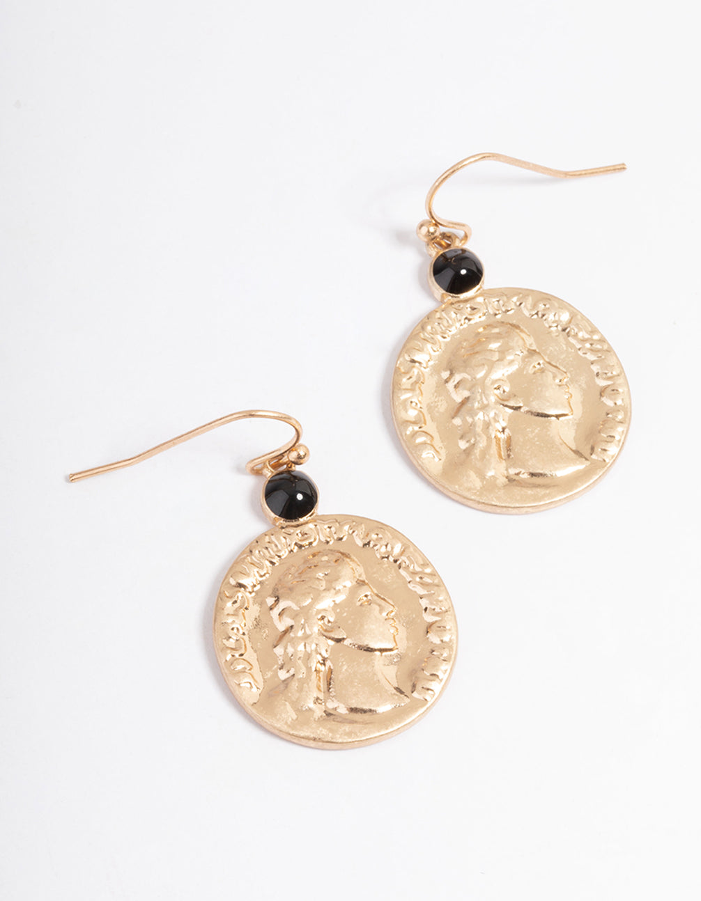 Gold Coin Drop Earrings
