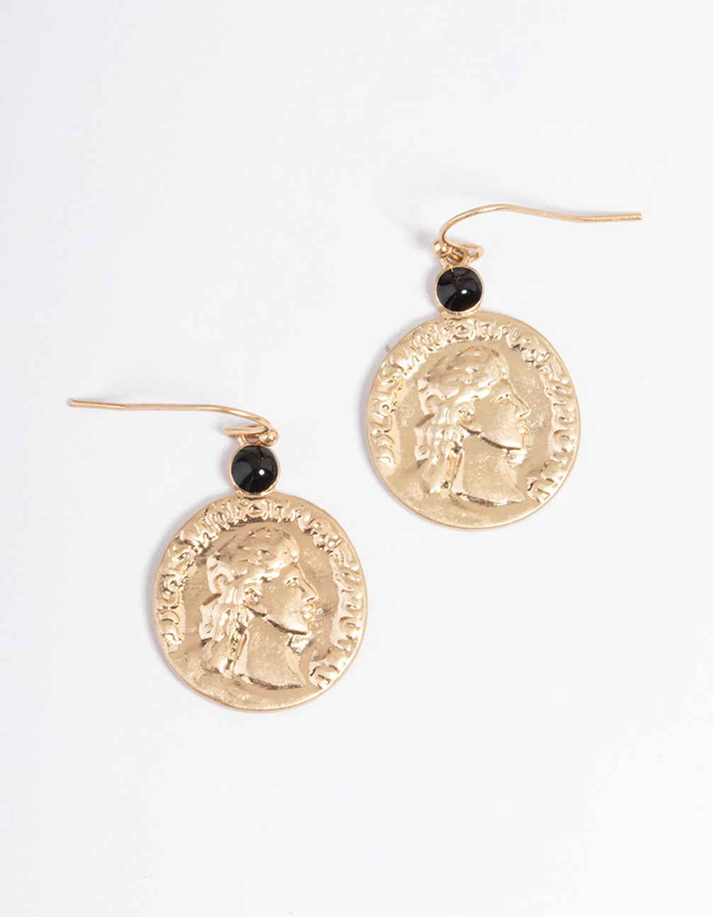 Gold Coin Drop Earrings