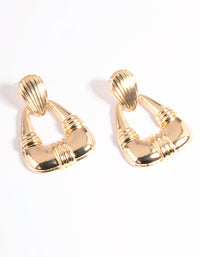 Gold Drop Curve Earrings - link has visual effect only