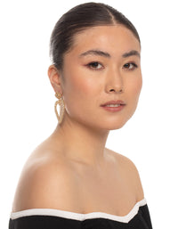 Gold Heart & Stud Drop Earrings - link has visual effect only