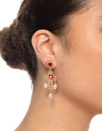 Pearl Heart Drop Earrings - link has visual effect only