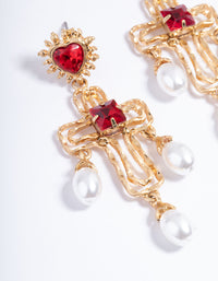 Pearl Heart Drop Earrings - link has visual effect only