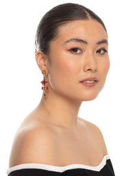 Gold Rose Cross Drop Earrings - link has visual effect only