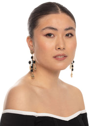 Gold Rose Coin Cross Earrings - link has visual effect only