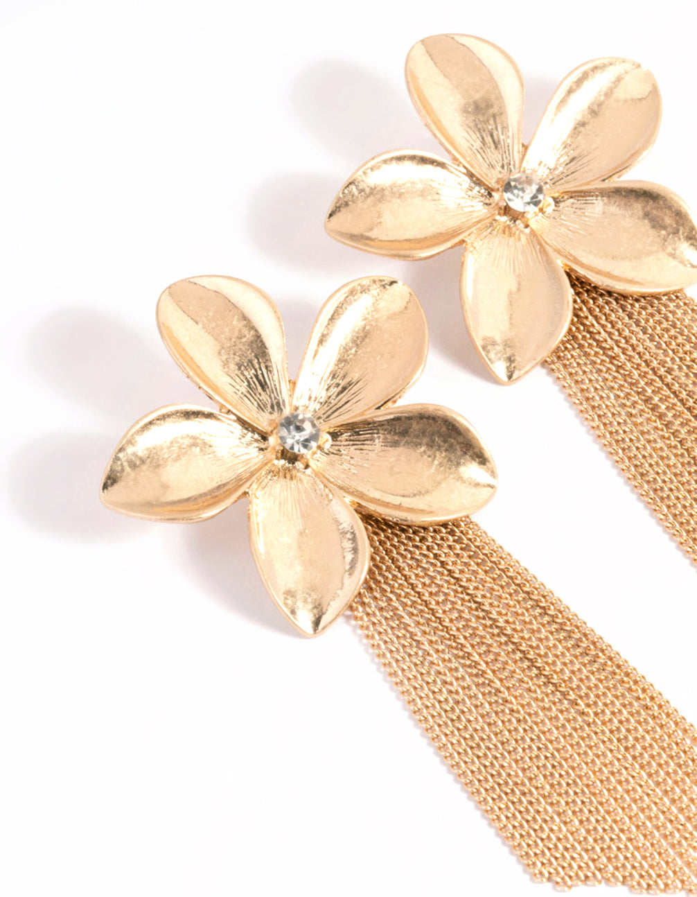 Gold Statement Floral Drop Earrings