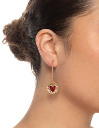 Gold Mini Heart Drop Earrings - link has visual effect only