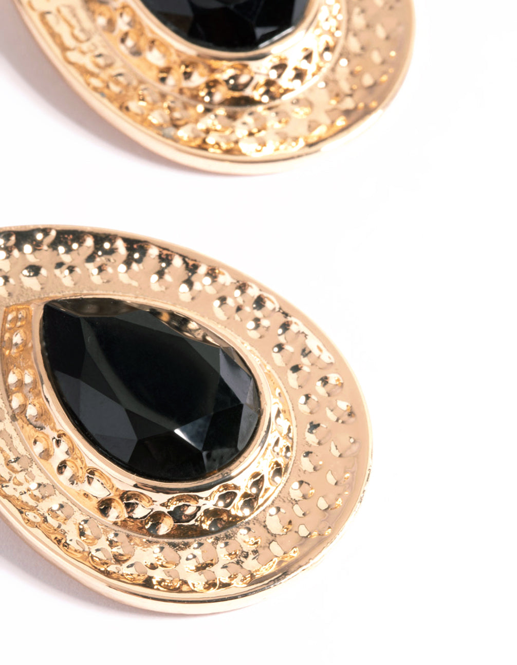 Gold Gem Statement Drop Earrings