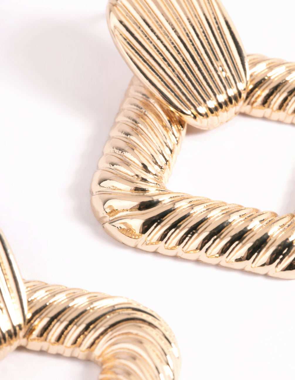 Gold Curved Drop Earrings