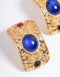 Gold Gem Stone Stud Earrings - link has visual effect only
