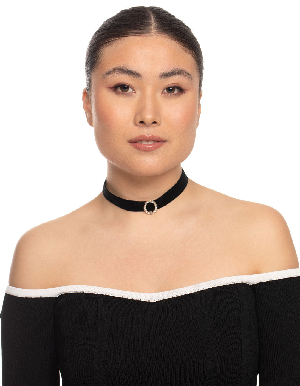 Gold Diamante Cross Choker