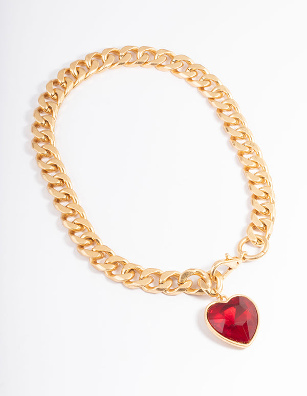Gold Statement Heart Necklace