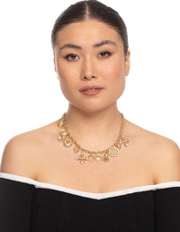 Gold Statement Cross Pendant Necklace - link has visual effect only