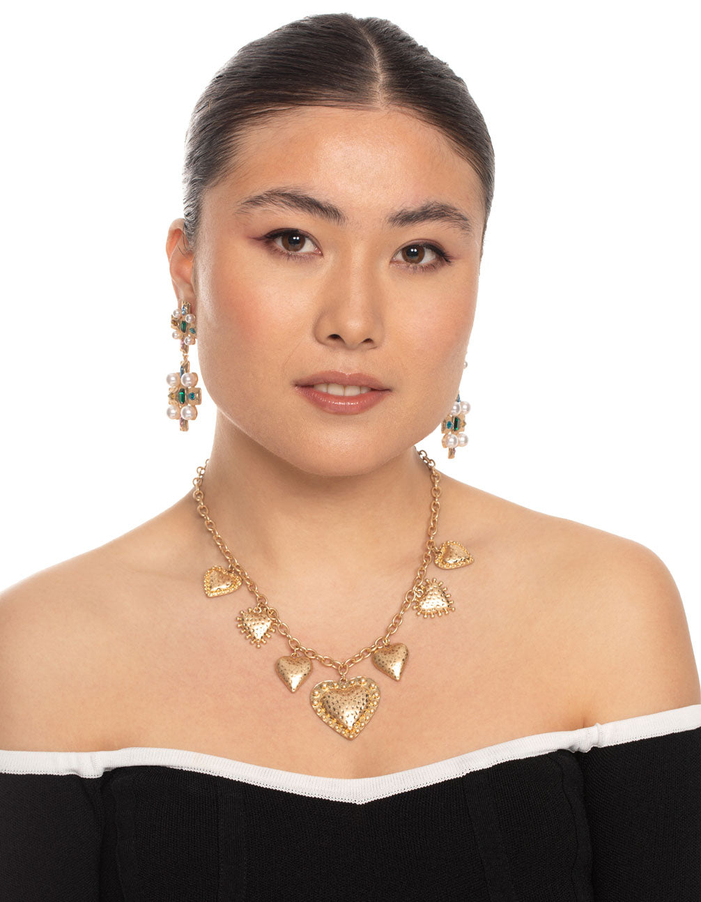 Gold Multi Heart Necklace