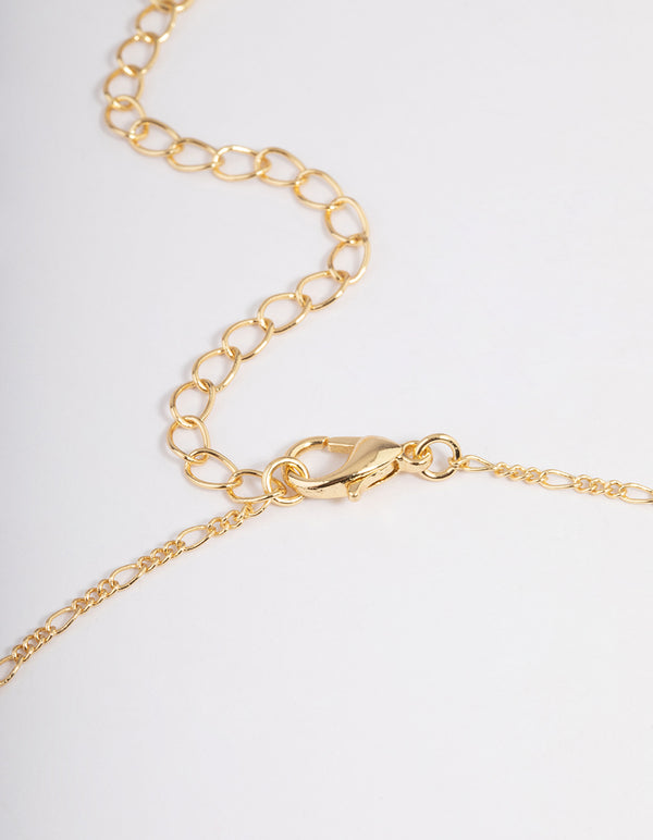 Gold Plated Green Aventurine Freshwater Pearl Figaro Necklace