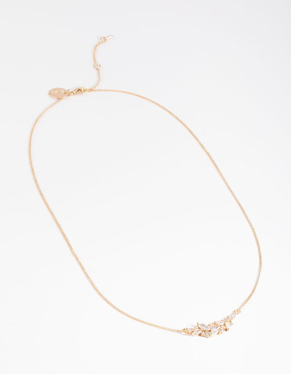 Diamond Simulant Cubic Zirconia Navette Necklace