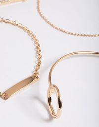 Gold Diamante Bar & Circle Bracelet 4-Pack - link has visual effect only