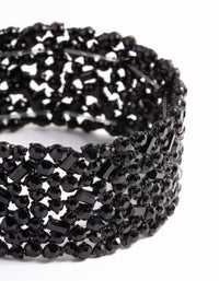 Black Embellished Stone Stretch Bracelet - link has visual effect only