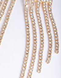 Gold Crystal Cupchain Drape Jacket Earring - link has visual effect only